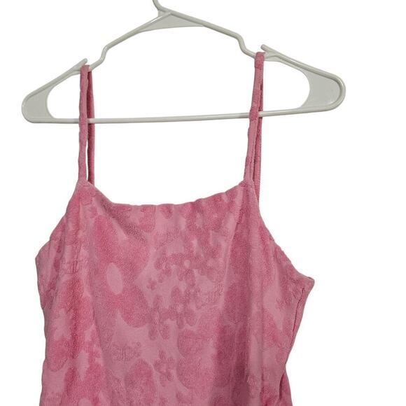 Barbie X Forever 21 Mini Bodycon Dress Bubblegum Pink French Terrycloth Sz M - Picture 3 of 6